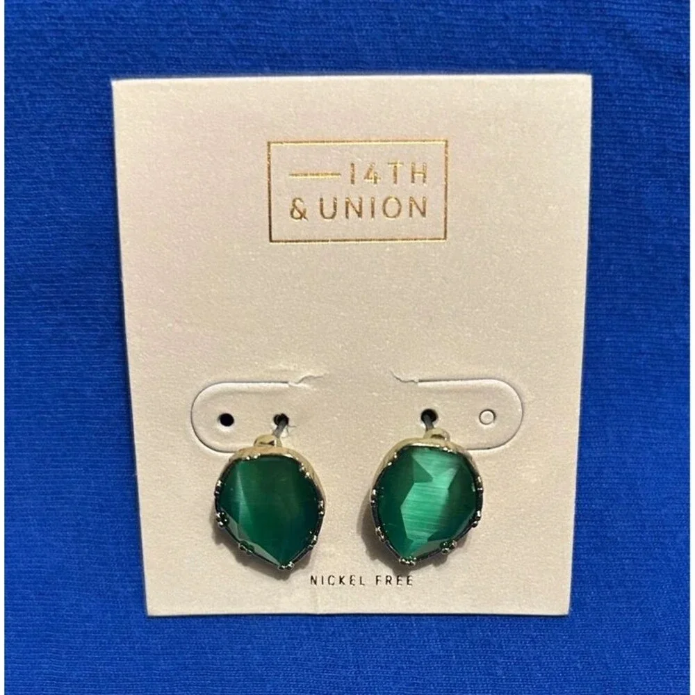 Bundle 4 Pairs Nordstrom Rack 14th & Union Gold and Stone Fashion Earrings